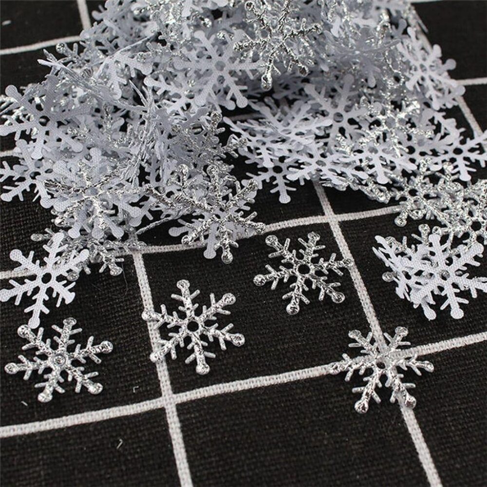Christmas Ornaments DIY Throwing Crafts Plastic For Xmas Tree Multi-color Snowflake Sequins - Image 4