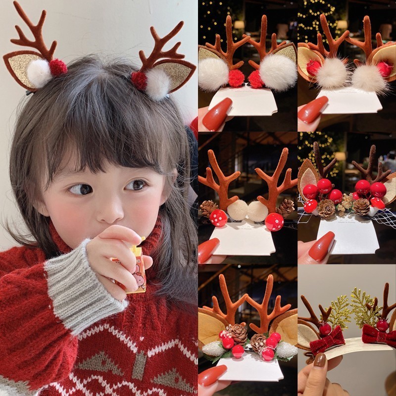 Christmas hairpin holiday hairband girl cute deer headdress hairpin female Christmas photo dress up hair accessories sma