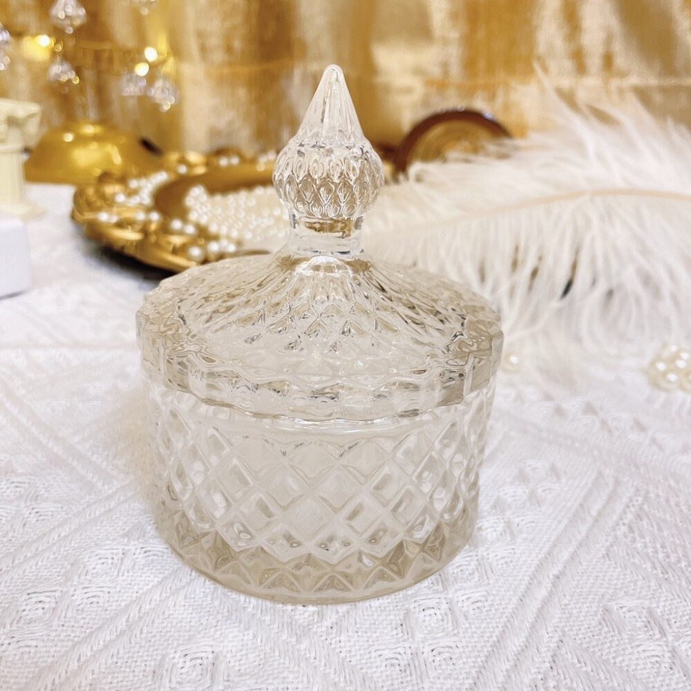Pc TPLS Glass Candy Jar /  Candy Jar / Candy Jar / Glass Jar / Mini Jar Mini sugar bowl with lid storage glass cup - Image 4