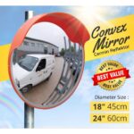 CONVEX MIRROR 60CM / 45CM PC Plastic Orange Outdoor Safety Road Traffic Wide Angle Corner Cermin Cembung  24" 18"
