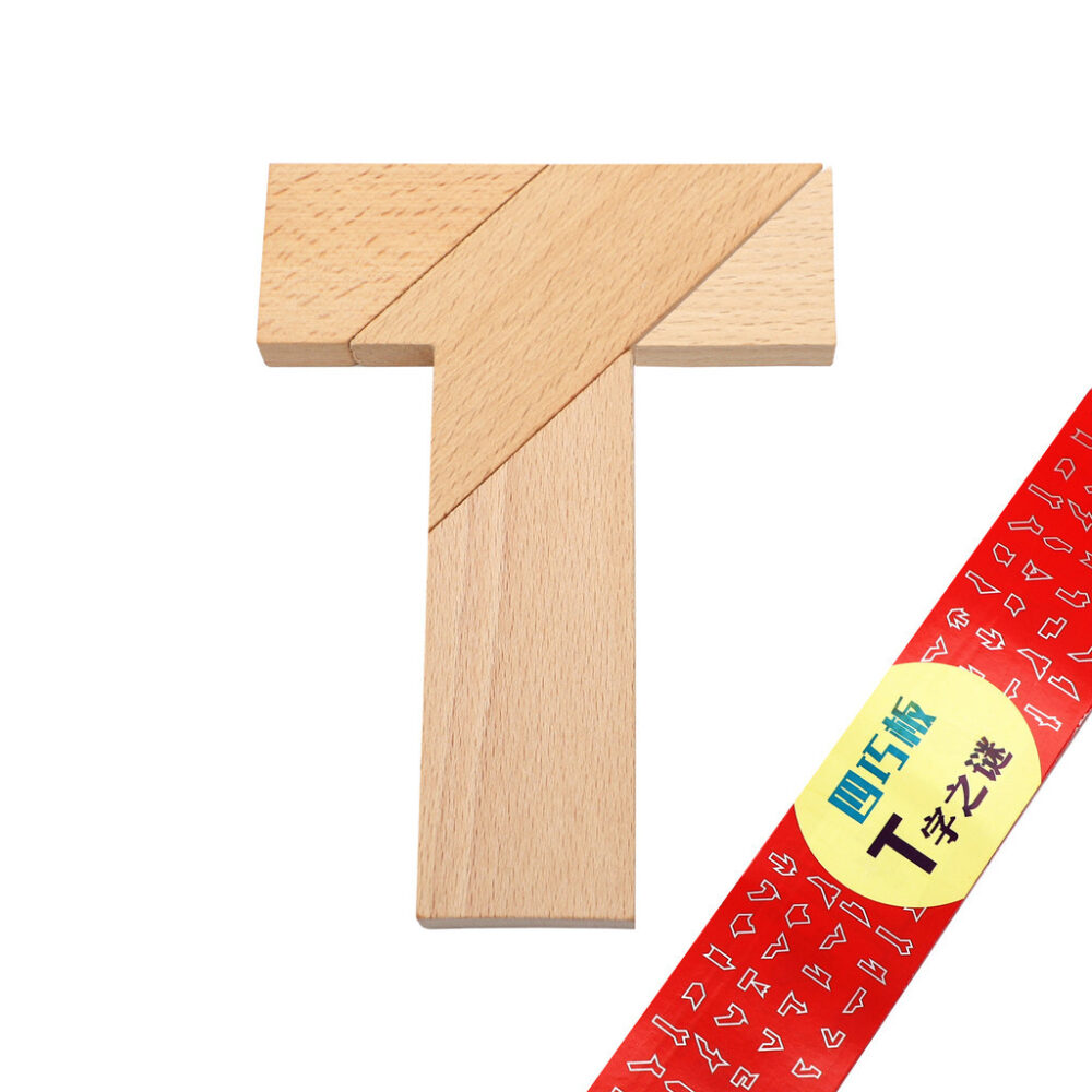 Smart wooden puzzle toy with logic puzzle helps develop baby's intelligence Wooden T-shaped Puzzle Set - Image 10