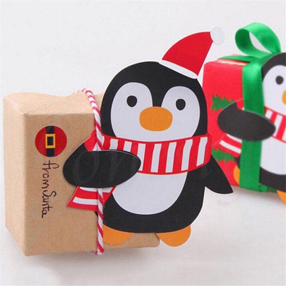25Pcs/set Cute Penguins Santa Claus Snowman Lollipop Paper Cards/Christmas Gifts Package Decoration Supplies - Image 7