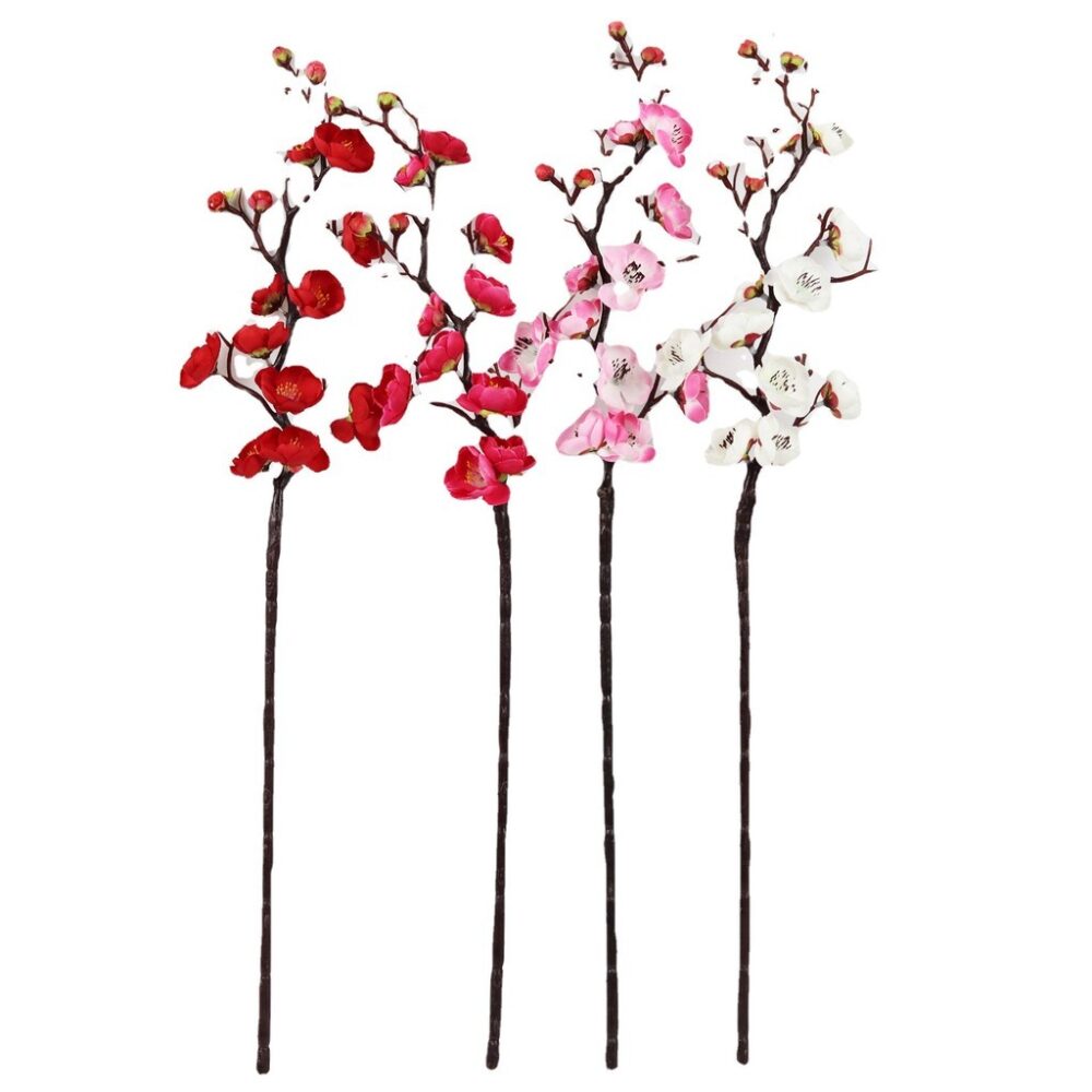 Home Decor Artificial Silk Flowers Plum Blossoms For Hotel Restaurant Party Decoration - Image 4