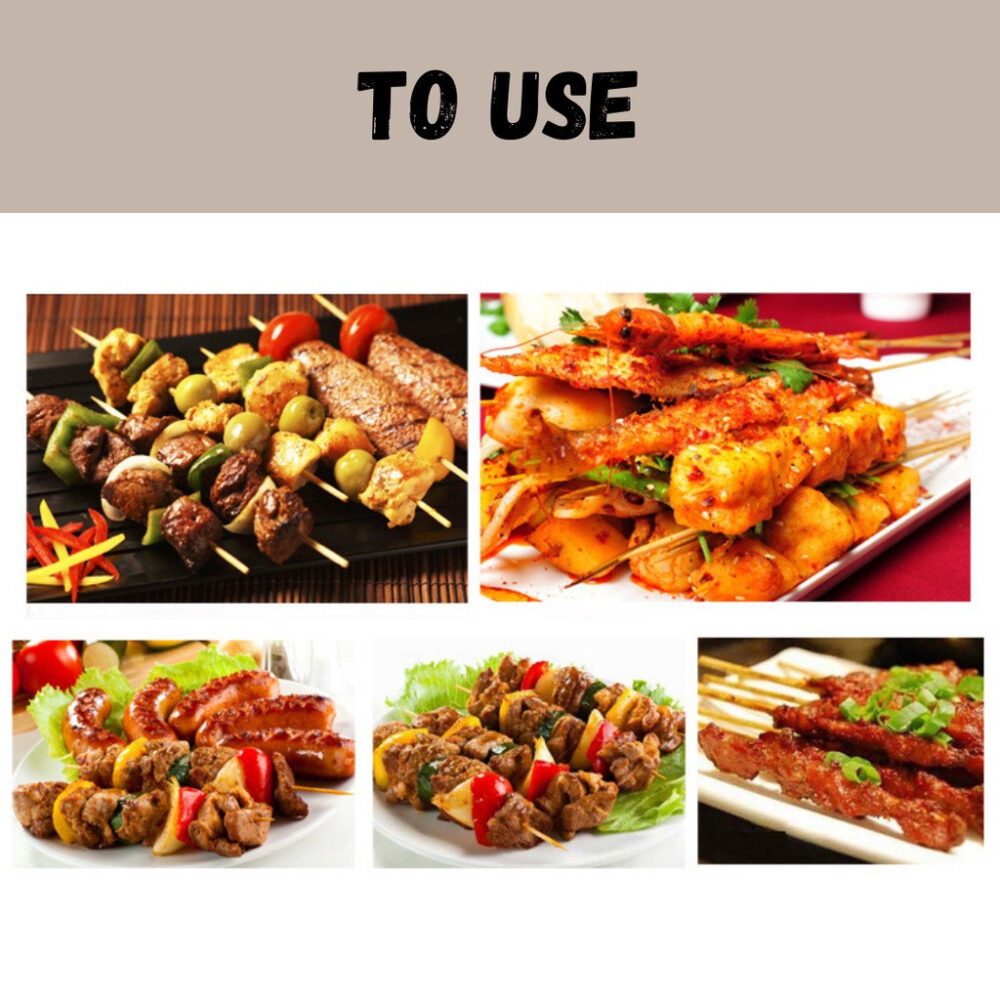 100pcs Teppo Gushi Bamboo Stick Skewer Oden Burger Satay BBQ Fruit Stick Lidi Sate Bambu Makanan Tongkat Buluh 3MM THICK - Image 6