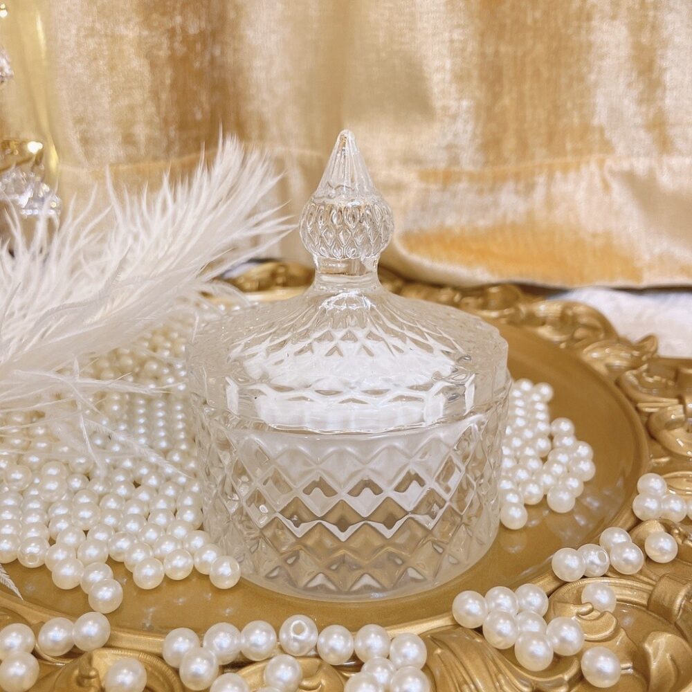 Pc TPLS Glass Candy Jar /  Candy Jar / Candy Jar / Glass Jar / Mini Jar Mini sugar bowl with lid storage glass cup - Image 3