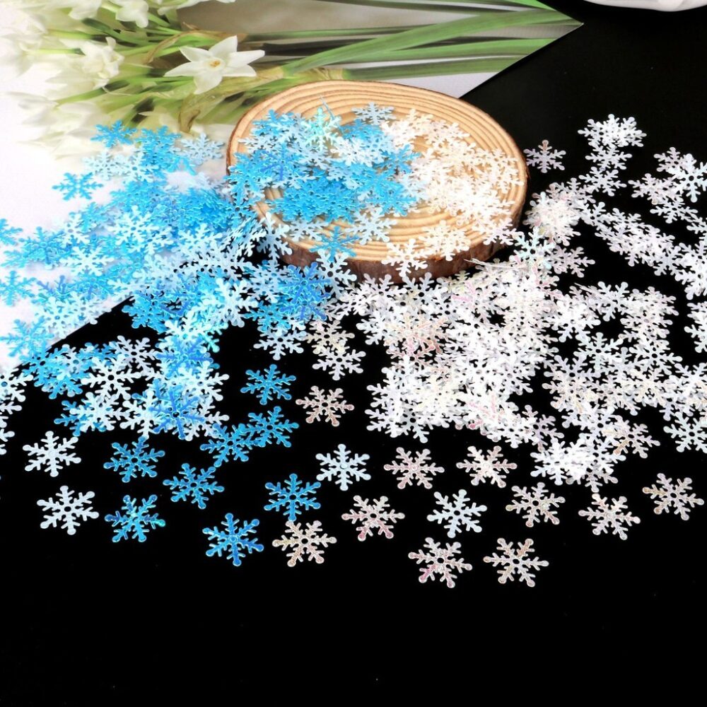 Christmas Ornaments DIY Throwing Crafts Plastic For Xmas Tree Multi-color Snowflake Sequins