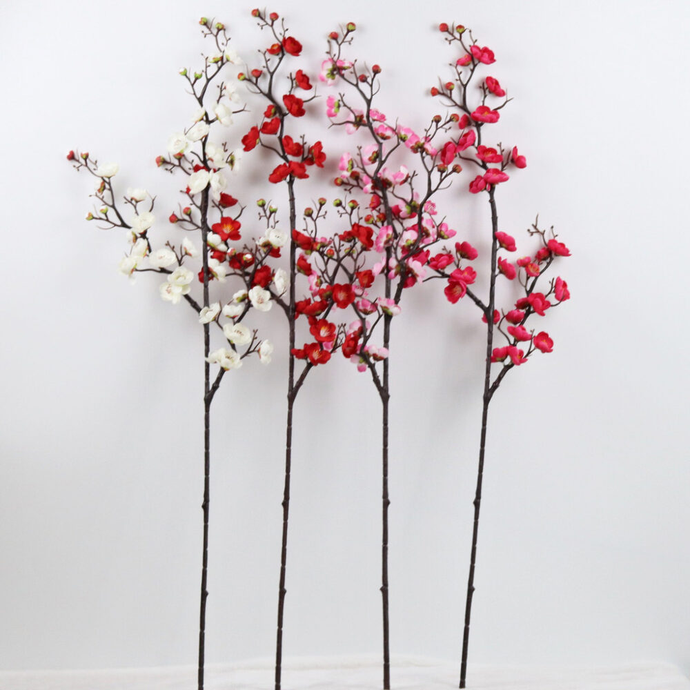 Home Decor Artificial Silk Flowers Plum Blossoms For Hotel Restaurant Party Decoration - Image 2