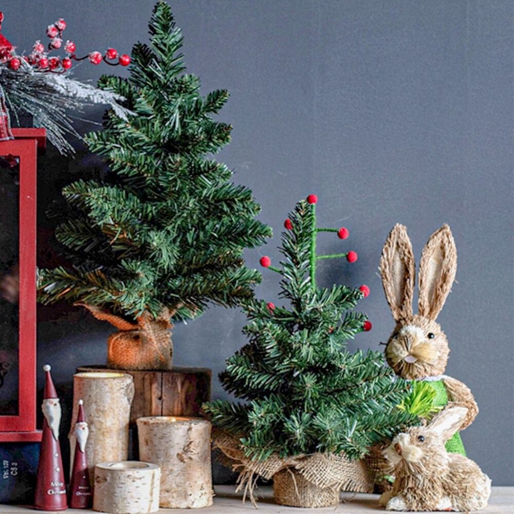 Christmas Tree Home Decorative Tree Mini Christmas Tree Ornament 20/30cm Artificial Christmas Pine Tree Decoration - Image 2