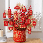 2024 Spring Festival, Year of the Dragon, New Year pendants, living room potted plant decoration