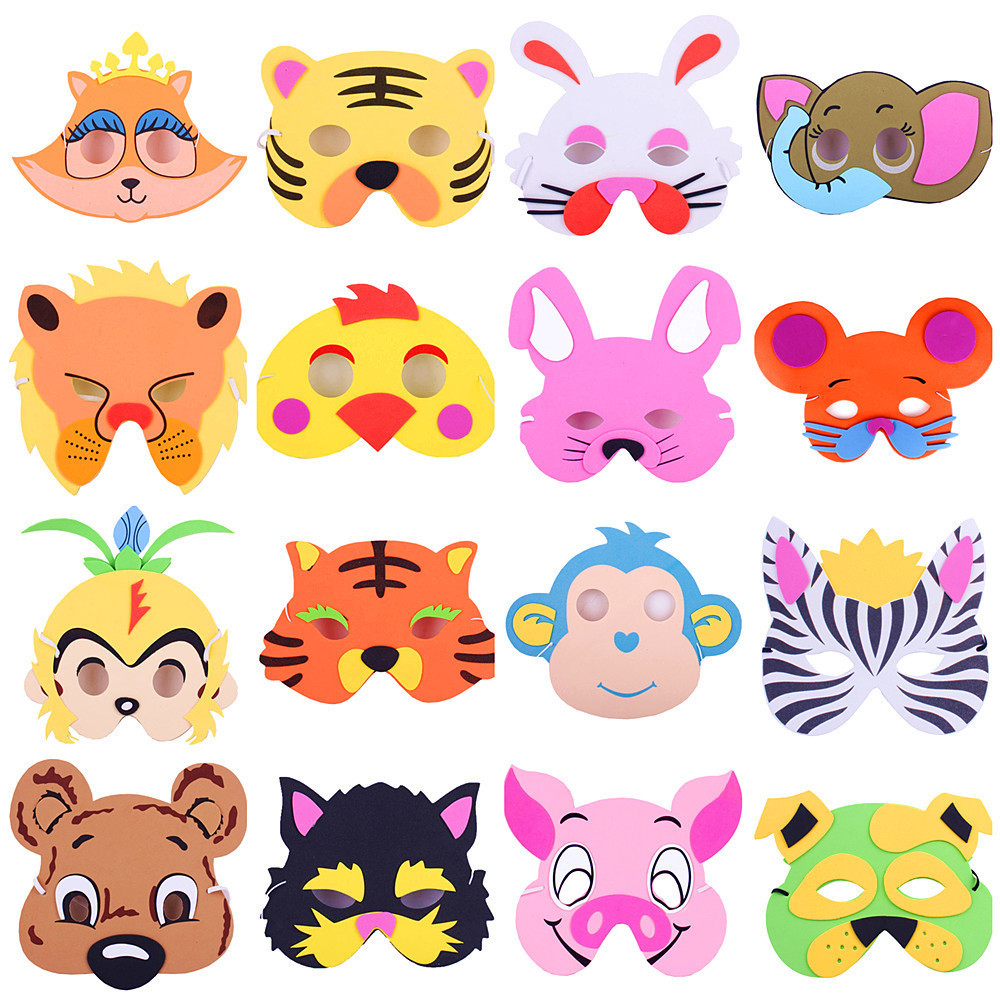 Children's Mask Kindergarten Cartoon Animal Boy Mask Girl Prom Princess Kindergarten Performance Mask Facial Makeup