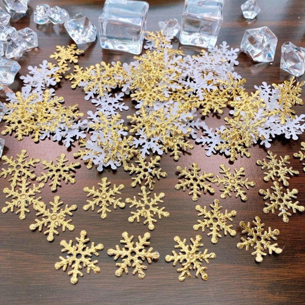 Christmas Ornaments DIY Throwing Crafts Plastic For Xmas Tree Multi-color Snowflake Sequins - Image 5