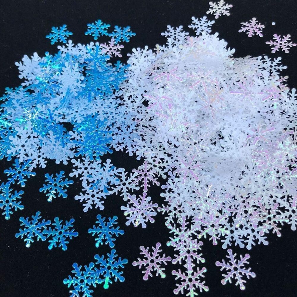 Christmas Ornaments DIY Throwing Crafts Plastic For Xmas Tree Multi-color Snowflake Sequins - Image 7