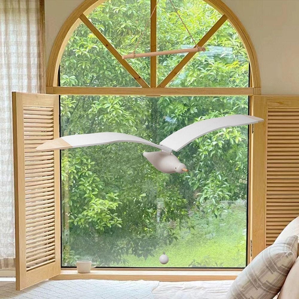 Flying Flapping Seagull Crafts, Creative Elegant Flying Seagull Hanging Ornament, Mediterranean Air Charm Wooden Vintage