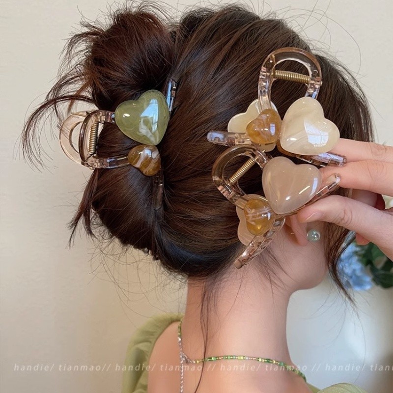Summer Fashion Heart shaped hair clip stone Korean style suitable for women