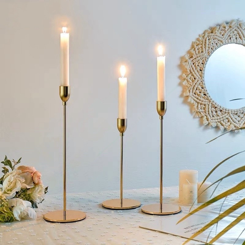 Metal Candlestick Holder Gold Brass Candle Stand Metal Candle Holder Chinese Style Metal Candle Holders Retro Luxury