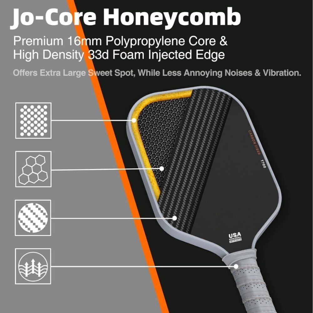Johor Pickleball Paddles, USAPA Approved Fiberglass Surface Pickleball Set with Pickleball Rackets, Pickle Ball Paddle - Image 3