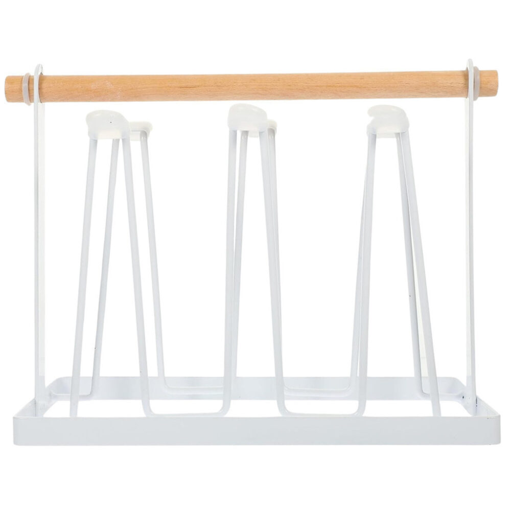 6 Cups Mug Glass Stand Cup Holder Wooden Handle Cup Holder Rack Kitchen Rak Cawan Gantung Rak Cup Drain Mug Drain - Image 11