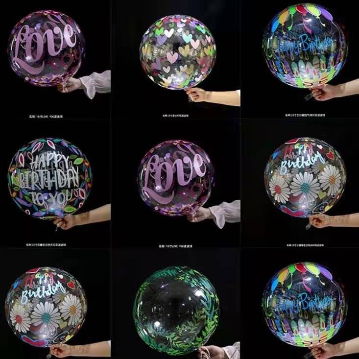 10/17/20/24/30/36 INCH BALLOON BOBO TRANSPARENT OVAL