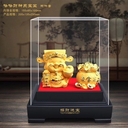 CNY New Year gift exquisite velvet sand gold God of Wealth, peach, longevity, birthday, office home opening Feng Shui