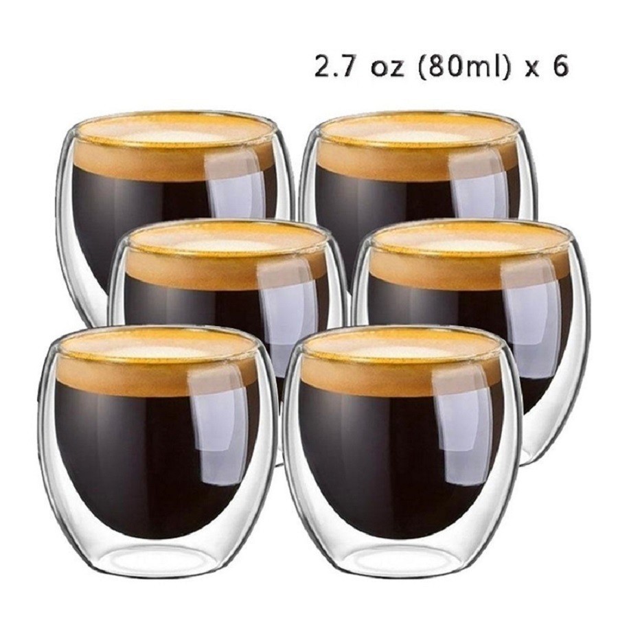 Double Wall Glass Cup Coffee Glass Cup Mug Double Layer Glass Tea Cup Heat Resistant Milk Cup with Handle
