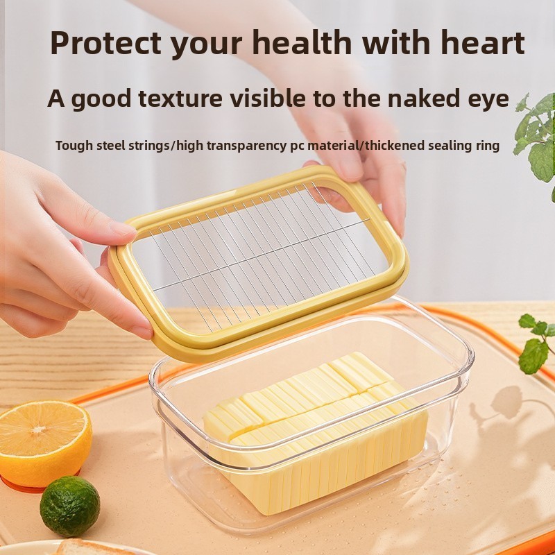 Sealed Butter Cutting Box Cheese Storage Box Cheese with Lid Fresh-keeping Box Storage Box Butter Box