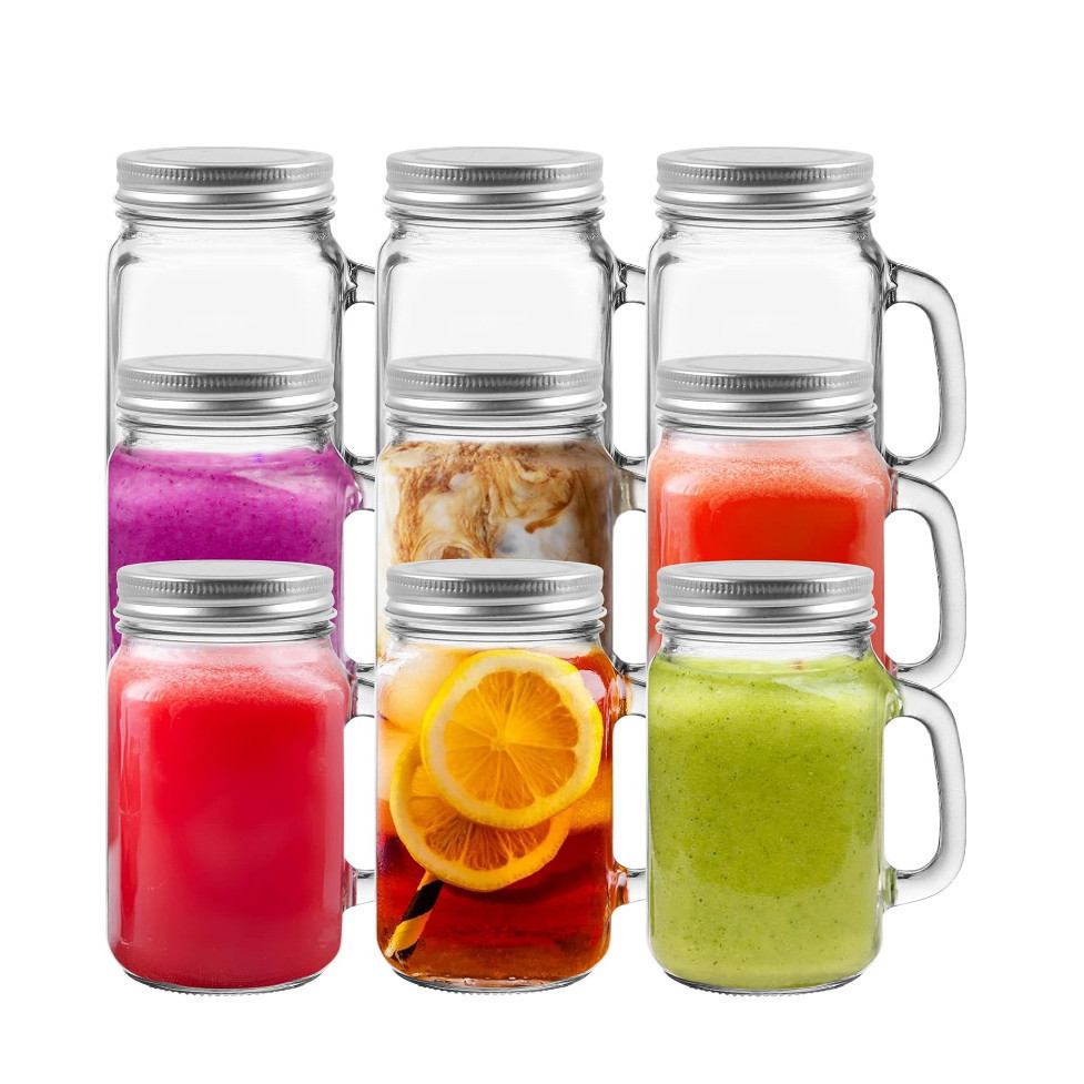 Drinking Handle Mug Kaca Cup Cawan Minum Glass-Cafe/Party/Oat Minuman