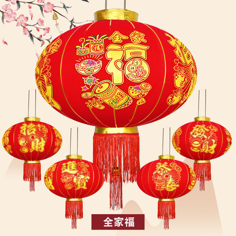 2025 Chinese Style Door Rainproof Silk Lantern New Year Decorative Lanterns Spring Festival Home Decor