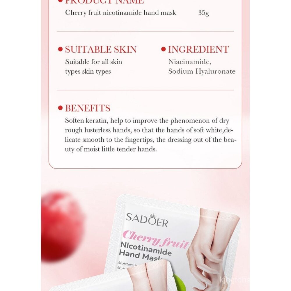 Full English Fruit Hand Mask Foot Mask SADOER Avocado Strawberry Moisturizing Live Hand - Image 6
