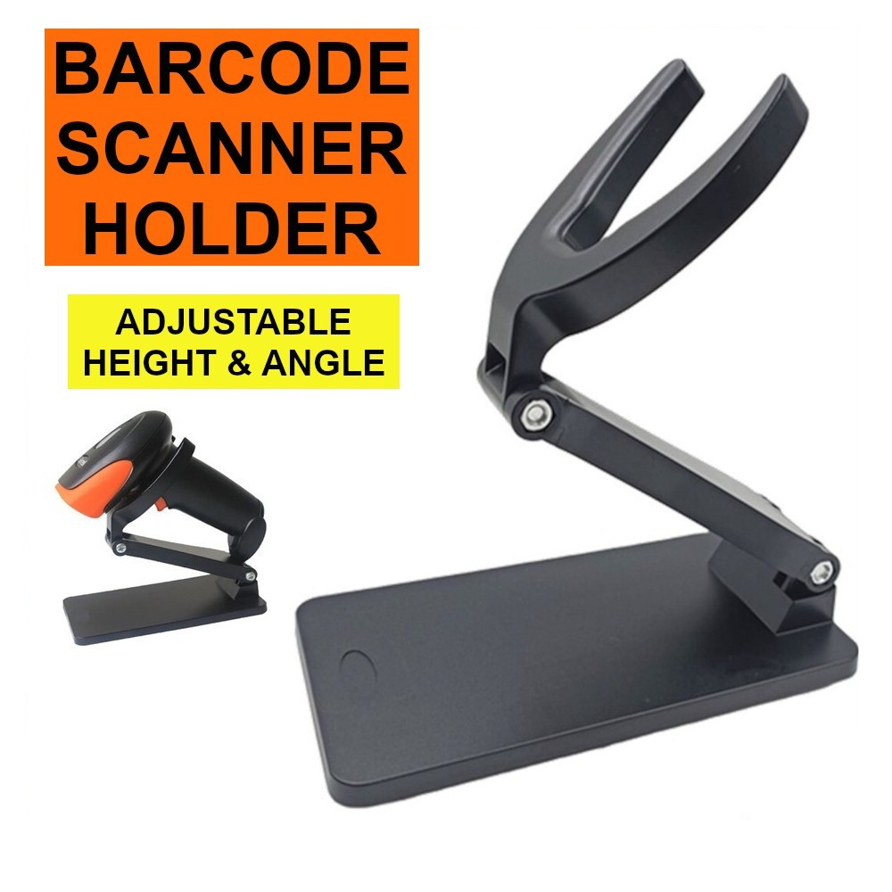 Barcode Scanner Holder Stand Universal Cradle Base Adjustable Height & Angle Tempat Letak Mesin Pengimbas