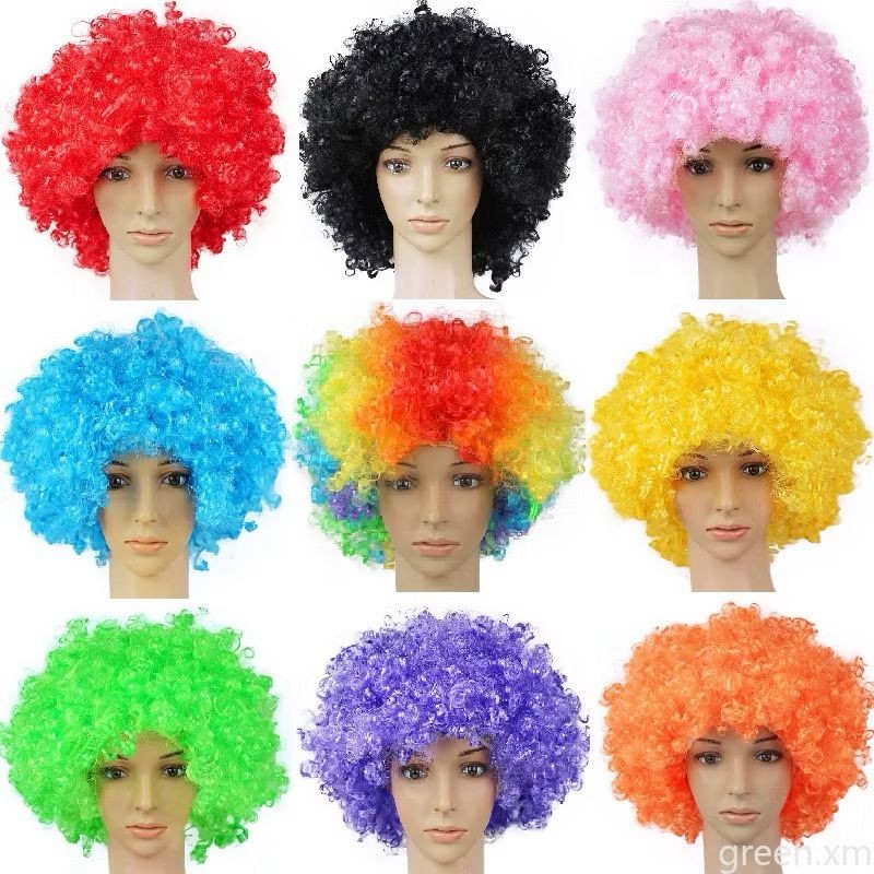 MSIA Ready Stock/ Clown Curly Wig Hair Cosplay Golden Full Wig Hair Halloween Explosive Wig Fashion Rambut Palsu Meletup